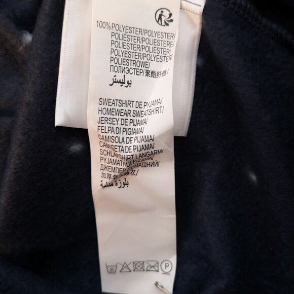 NWT Kiabi Ladies Size XL Navy Flocked Polyester Loose Fit 2 Piece Pajamas - Picture 11 of 12